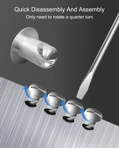 Rock Solid Quarter Turn Fastener Knobs 7/16 Aluminum Oval Button Latches With Chrome Finish for easy assembly and disassembly.