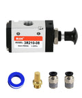 Go-To Three Way Two Position Hand Pull Pneumatic Valve For Air Lines With Manual Control Push Pull Operation 1/4 NPT 25 Psi To 116 Psi On Off