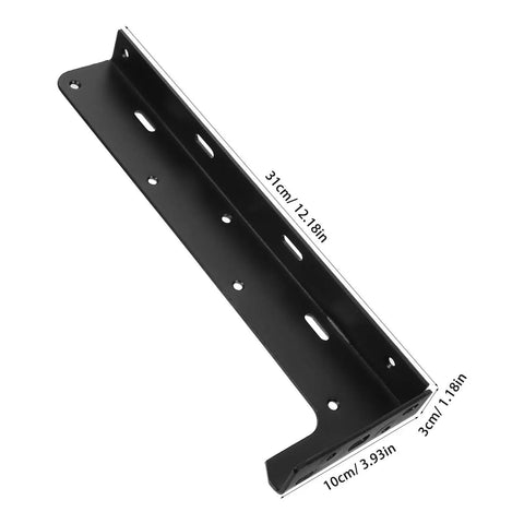 Beefy Heavy Duty Black Steel L Shelf Brackets Set for Wall Mounted Shelves and Cabinets Rock Solid Support With Hidden In Wall Design