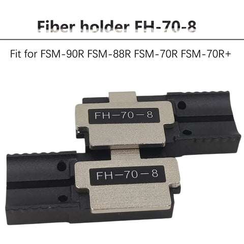 Heavy Duty 2 Pcs Set Of 8 Core Ribbon Fiber Holder Sheath Clamps And Chucking Jigs model FH-70-8 for Fujikura splicers.