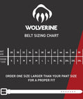 Sizing chart for Scratchless Hidden Buckle Leather Work Belt For Tradesmen Full Grain Leather Heavy Duty Utility Belt with belt image