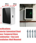 Premium Wall Mount EV Charger Protection Enclosure With Key Lock Top Shelf Hella Weatherproof Universal Charging Box Shield Secure Outdoor Storage Gear Cabinet, galvanized steel, wall-mounted, 70cm size.