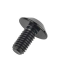 Close-up of a Titanium Button Torx Head Bolt M6x12mm for Bike and Motorcycle, showing black finish and threaded shaft.