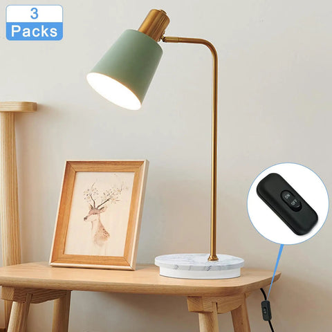 Three Pack Two Way On Off Inline Lamp Switch With Beefy Copper Contacts 250 Volt 6 Amp Durable Plastic Shell For Table Lamps Wall Lamps Floor Lamps And Small Appliances on black cord