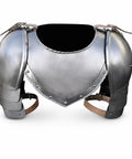 Medieval Iron Gorget and Spaulders Shoulder Armor Set for Reenactors, Gear Up Battle Ready Pauldrons, Natural Steel Finish