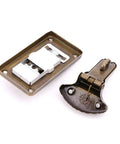Old School Bronze Tone Leather Suitcase Buckle Box Kit With Vintage Toggle Hasp And Latch For Chests Trunks Wooden Boxes And Trinket Boxes