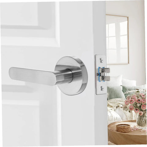 Interior Passage Door Handle Set With Sleek Knob And Lever For Bedrooms And Storage Rooms Easy To Install With All Hardware Included
