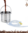 304 Grade Stainless Steel Enema Bucket Kit For Home Colon Cleansing 1.5 L Capacity With Silicone Tube Four Nozzles Dust Bag And Manual Coffee Enema Kit Easy To Use, stainless bucket with tube
