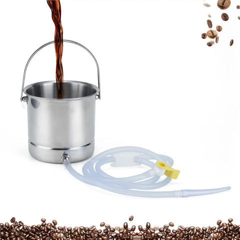 304 Grade Stainless Steel Enema Bucket Kit For Home Colon Cleansing 1.5 L Capacity With Silicone Tube Four Nozzles Dust Bag And Manual Coffee Enema Kit Easy To Use, stainless bucket with tube