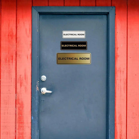 Black Electrical Room Sign Easy To Read For Doors Panels And Walls Keeps Staff And Emergency Pros In The Know About Electrical Rooms Compliant Durable Available In 2x6 And 2.75x7 And 3x9 Inches, door view