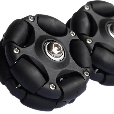 QSTDGVPW 58mm omni-directional wheel set, black, folding bike roller replacement (pair)