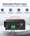 8 Port Industrial Switch Unmanaged 10 100Mbps Fast Ethernet with power input features and IP30 rating details shown