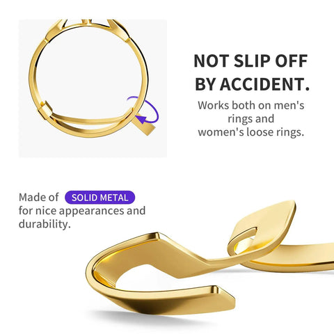 Ring Guard Set For Loose Rings 12 Pack With 3 Sizes In Golden Color Invisible Size Adjusters Tighteners Spacers And Fitters For Any Ring Size No Ring Slips No Skin Irritation Durable Solid Metal