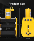 Heavy Duty Hydraulic Busbar Bender With Angle Indicator For Copper Aluminum And Iron Sheets Pro Grade Metalworking Tool, dimensions shown