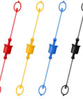 Four Pack 3/8 Inch Hydraulic Hose Cap Set With Quick Coupler Covers Including Male Dust Caps And Female Plug Caps, various colors.