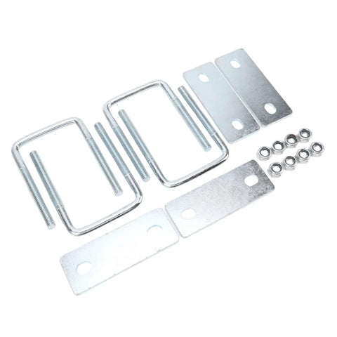 Heavy Duty Galvanized Leaf Spring Clamps For Trucks And Boats Fit 3 Inch Wide Springs Secure Rails Up To Square U Bracket Kit Easy Install, U-bolts and plates