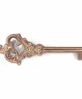 Old School Vintage Style Open Barrel Skeleton Key For Furniture And Cabinets, Louis XV 15 Brass Replacement Key For Dressers, Drawers, Wardrobes, Gold Polished Antique Charm. Brass key with ornate design, 87mm length, 40mm tube