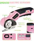 SamtuFast Cordless Electric Scissors with ergonomic handle, LED light, and USB charging port for easy cardboard cutting tasks.