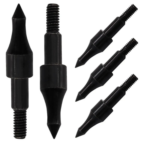 Beefy 12 Pack 100 Grain Archery Field Points For 5 16 Inch Arrows Practice Arrow Tips For Recurve Compound Bow And Crossbow Black