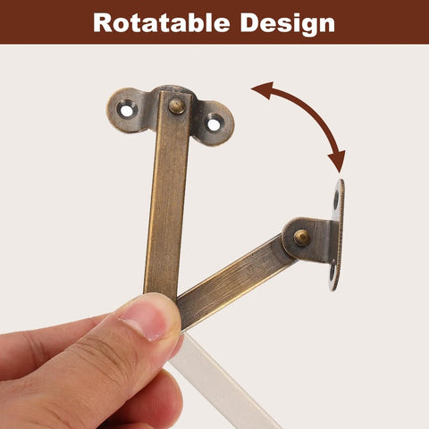 Bronze tone brass hinge being rotated for Two Pack Folding Lid Support Hinges Left Side Lift Up Stay Brass Rotatable Hinges