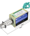 12V DC 60N Pull Type Open Frame Solenoid Electromagnet, 10mm Stroke, Compact Linear Actuator for DIY Projects and Automation, Low Power Consumption, Spring Return, Durable Magnetic Pull for Precise Actuation, 105mm view