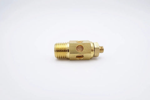Pack Of Four Pneumatic Air Mufflers Silencers Brass And Sintered Bronze Exhaust Muffler, 1/4 inch NPT Thread, Side View