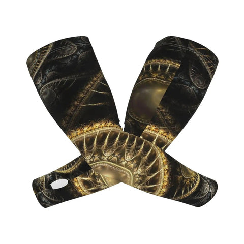 Abstract Steampunk Cooling Arm Sleeves With Thumb Holes Upf 50 Sun Shield Lightweight Stretch Compression Gear For Golf Running And Weekend Rides Snug Flex Grip Keeps You Cool And Fresh On The Grind