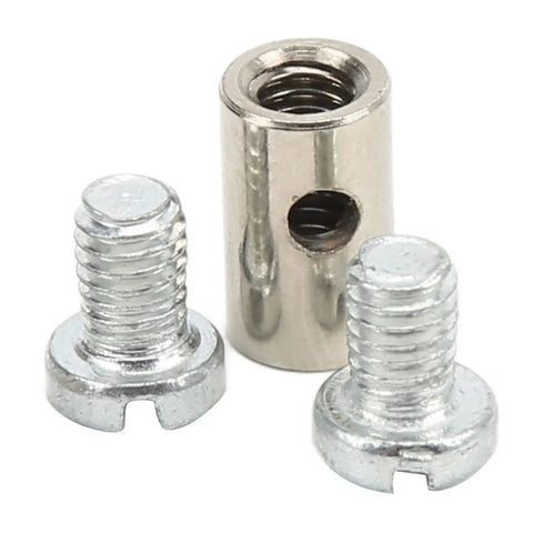 DIY Ready Solderless Cable Stop Assortment 6mm 0.2in Universal Metal Nipples For Brake Lines Throttle Cables And Choke Ends Easy Install Firm Connection For Cars And Motorcycles, 6mm metal cable nipples with screws