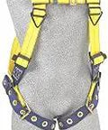 Delta Vest Style Safety Harness 3X Large With No Tangle Design Stand Up Back D Ring Tongue Buckle Leg Straps on mannequin