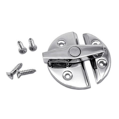 Marine Cabinet Door Latches 316 Stainless Steel Push Button Lock Hardware with mirror-like finish and screws