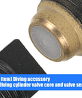 Close-up of Pro-Grade Fast Install Diving Valve Core And Seat System Kit For Scuba Tanks showing brass threading and ABS material