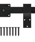 6 Inch Barn Door Flip Latch Matte Black Finish for Fence Gate Hardware and Shed Doors with 360 Degree Rotating Lock and screws