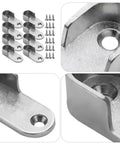 Beefy Heavy Duty Zinc Alloy Closet Rod End Support Bracket For Clothes Hanging Bar, Silver, close-up of bracket and screws