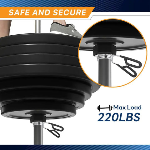 Olympic Bar Spring Clip For 2 Inch US Bars Heavy Duty Steel Clamp With Chrome Finish Secure Grip And Quick Release in use