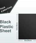 12 Pack Black Plastic Sheets 8x12 Inch 0.04 Inch Thick High Tensile Plastic Panels For DIY Projects Crafts Home Decor And Prototyping