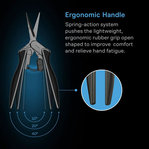 Stainless Steel Micro Tip Pruning Shear With Lightweight Ergonomic Grip Straight Precision Blades Nonstick Teflon Coating