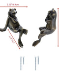 Frog Shaped Cabinet Knob Set, Solid Brass Antique Finish Drawer Pulls, 3.9 Inch Long By 1.4 Inch Wide, 2-Pack, with screws