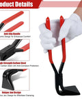 Close-up of Three Piece Sheet Metal Bending Pliers Set With Straight 45 Degree And 90 Degree Jaws showing anti-slip handle and carbon steel