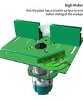 Boss Tier Router Table Lift System With Heavy Duty Aluminum Insert Plate For 65 Mm Motors showing smooth surface and adjustability.