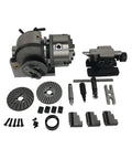 Heavy Duty Precision CNC Fourth Axis Rotary Dividing Head Sporting A Grippy Three Jaw Chuck And Solid Tailstock for smooth milling.