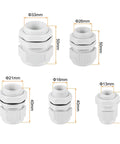 20 Piece Cable Gland Kit Set With Nylon Grey Glands In One Quarter Inch, Three Eighth Inch, One Half Inch, Three Quarter Inch, And One Inch