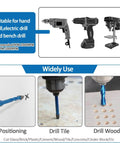 Masonry diamond drill bit set, 10 pcs BeQell, blue 1/4–1/2 in shank; front collage shows hand, cordless, and bench drills
