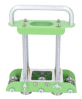 Front view of green 2 Station Roller Bender For 0 To 90 Degree Bends No Sweat Easy To Use Portable Manual Roof Sheet Metal Bender with handle.