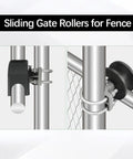 4 Pack Sliding Gate Rollers With Protective Wheel Covers, Nylon Cantilever Rollers for 2 3/8 Or 2 1/2 Inch Gate Frames And 4