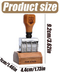 Premium Roller Date Stamp With Comfortable Wood Handle And Secure Grip Base Straight Up Ideal For Daily Planner, 9.2cm size.