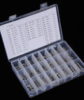 Heavy Duty Hollow Spring Pins Set 280 Pcs Stainless Steel Clamping Sleeves Assortment M1.5 Through M8 With Durable Storage Box For Machine Shop And Industrial Uses