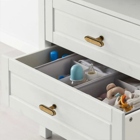 Drawer with 10 Pack Brushed Antique Brass Kitchen Cabinet Knobs And Zinc Cabinet Hardware For Dresser Drawers, 1.2 Inch Diameter