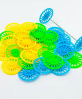 Vintage Toy Car Wheels Set With 2mm Round Shaft Axles For RC Cars Trucks And DIY Robots 30Pcs Mixed Yellow Green Blue 37mm Diameter Wheels