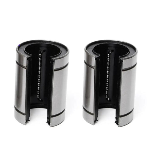 High Precision 20mm Linear Motion Ball Bearing for 3D Printers and CNC Routers, Slick Guide Upgrade With Low Friction, Easy Install, Built To Last Steel Construction for Precise Axis Movement, shown as two bearings