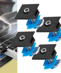 Rock Solid Solar Panel Mounting Clips 4 Pack High Strength Aluminum Alloy Wing Nuts on PV panel for secure grip and installation.